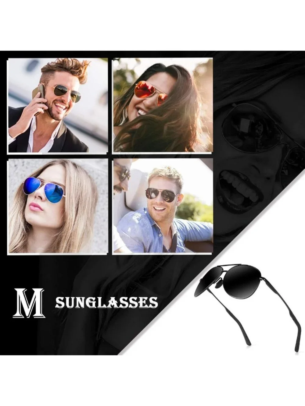 Stylish Polarized Aviator Sunglasses for Men & Women - Outdoor UV Protection